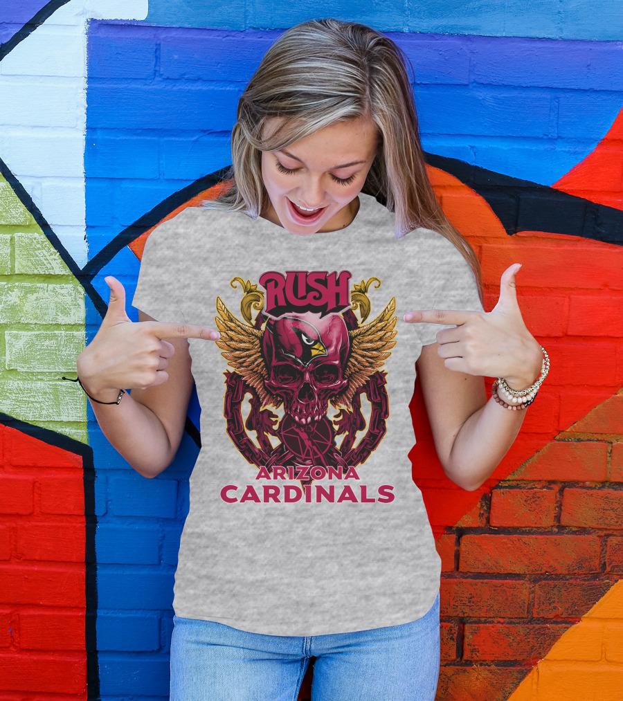 Rush Arizona Cardinals Skull Wings T-Shirt
