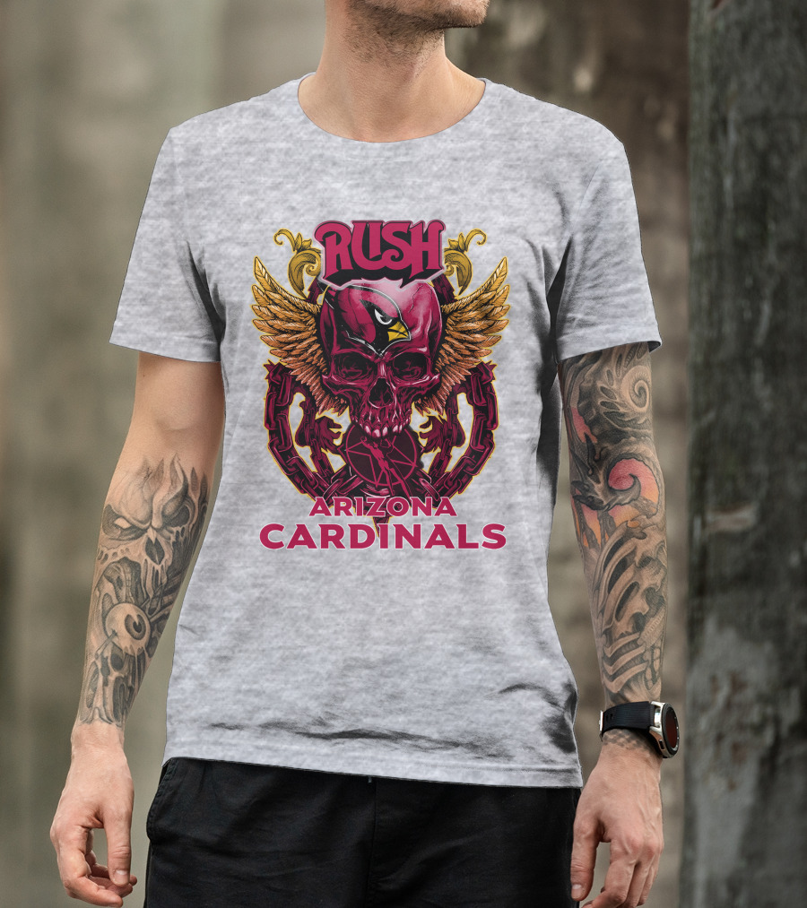 Rush Arizona Cardinals Skull Wings T-Shirt
