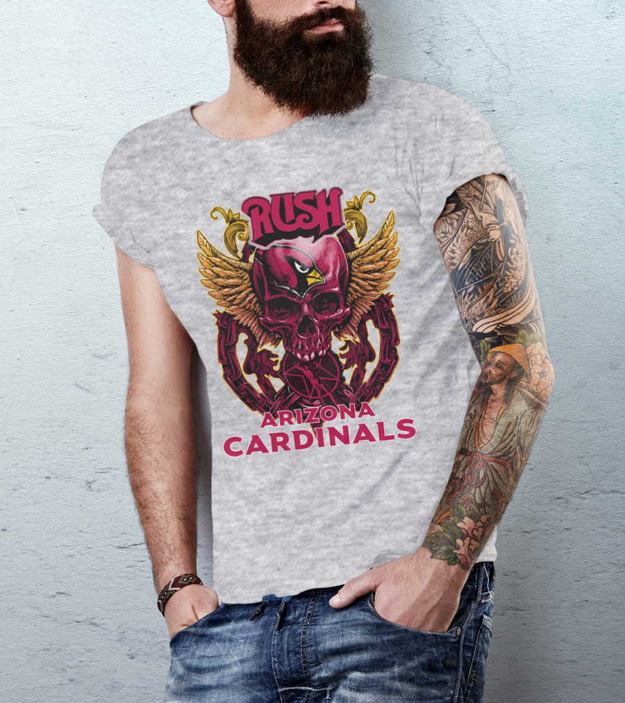 Rush Arizona Cardinals Skull Wings T-Shirt