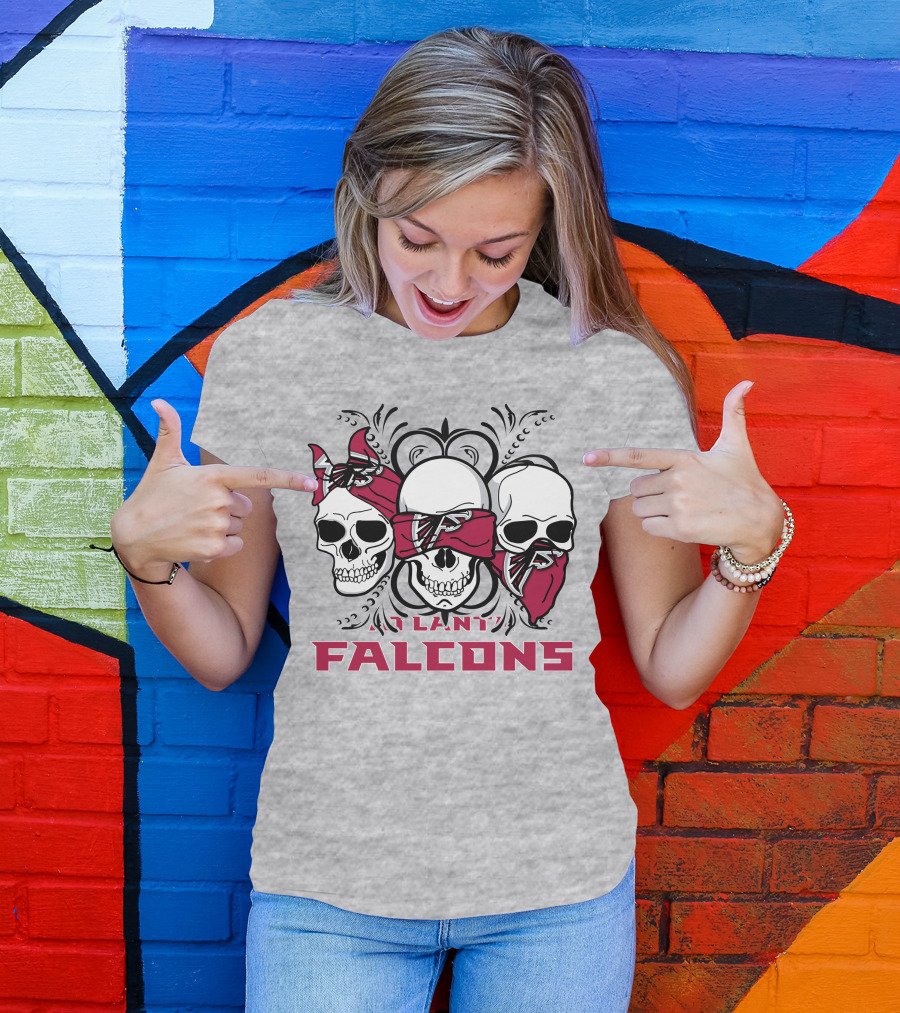 3 Skull Atlanta Falcons Bandana T-Shirt
