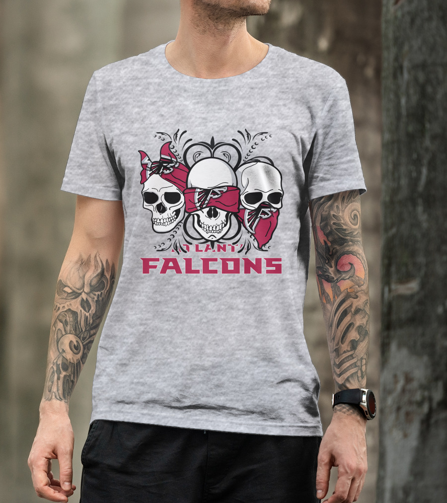 3 Skull Atlanta Falcons Bandana T-Shirt