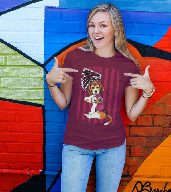 Beagle I Love Mom Atlanta Falcons T-Shirt