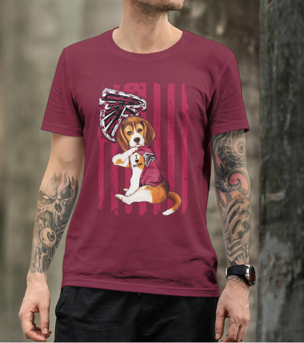 Beagle I Love Mom Atlanta Falcons T-Shirt