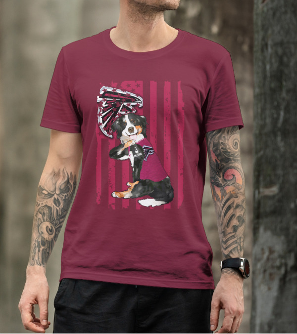 Atlanta Falcons Border Collie I Love Mom T-Shirt