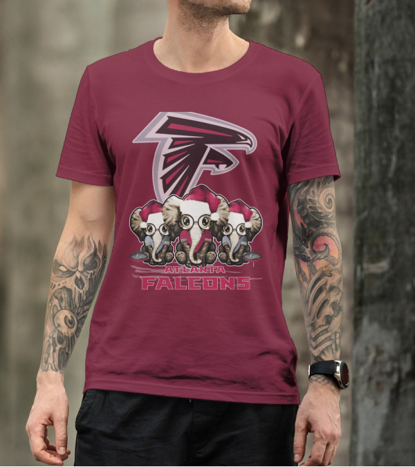 Atlanta Falcons Santa Elephants Christmas T-Shirt