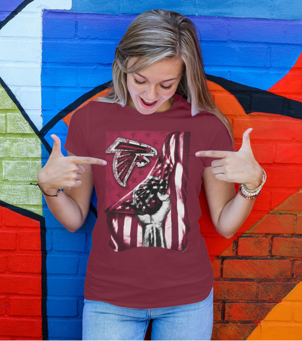 Atlanta Falcons American Flag Pride Banner T-Shirt
