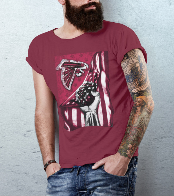 Atlanta Falcons American Flag Pride Banner T-Shirt