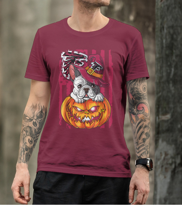 Hlw Bulldog Pumpkin Halloween Atlanta Falcons T-Shirt