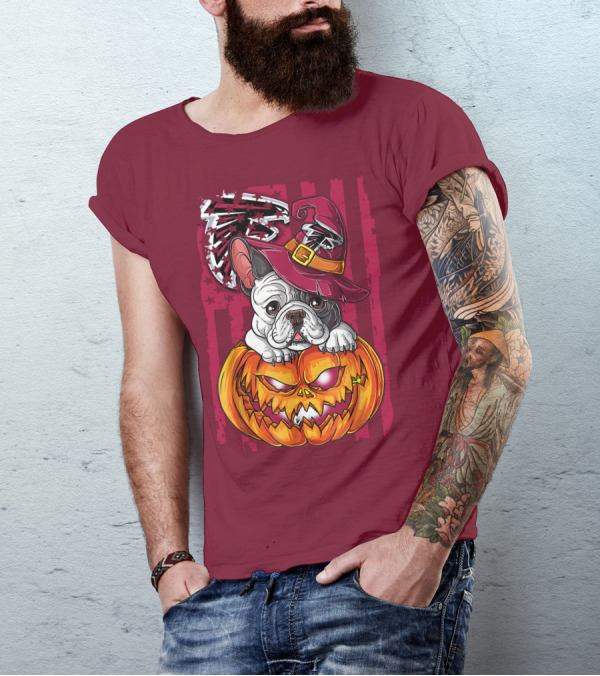 Hlw Bulldog Pumpkin Halloween Atlanta Falcons T-Shirt