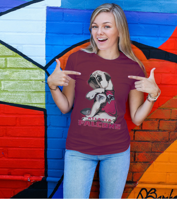 Pug Atlanta Falcons Football Team Mascot T-Shirt