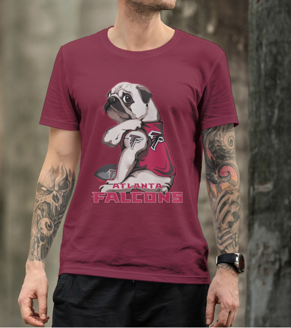 Pug Atlanta Falcons Football Team Mascot T-Shirt