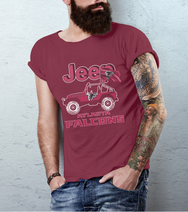 Jeep Atlanta Falcons Logo Off-Road Vehicle Fan Gear T-Shirt