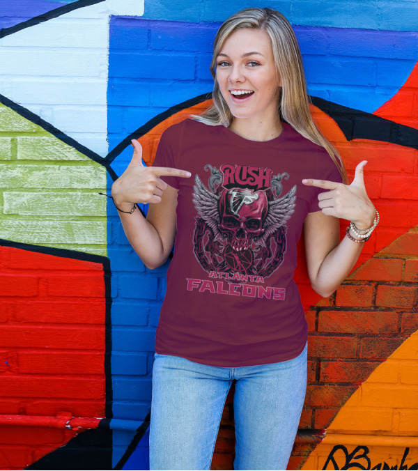 Rush Atlanta Falcons Skull Wings T-Shirt