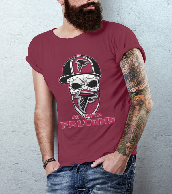 Atlanta Falcons Skull Hat Mask T-Shirt