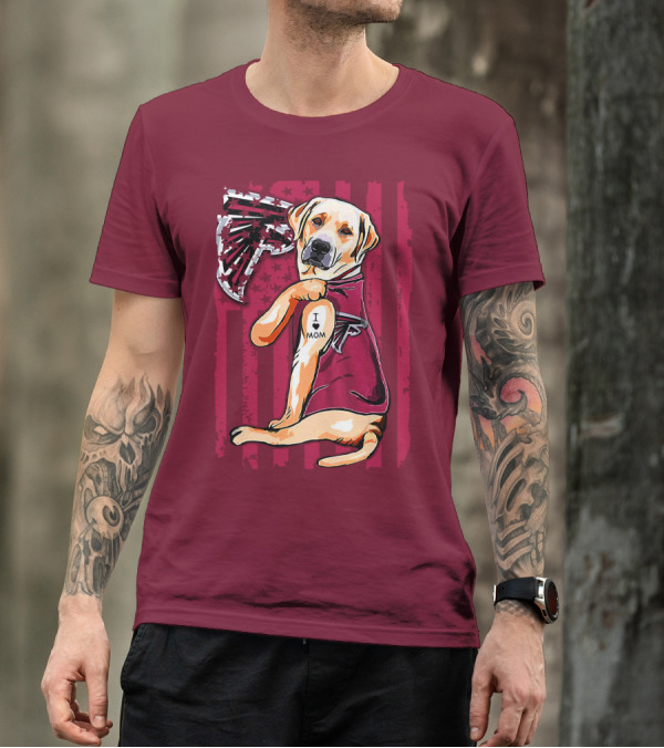 Atlanta Falcons Labrador Retriever I Love Mom T-Shirt