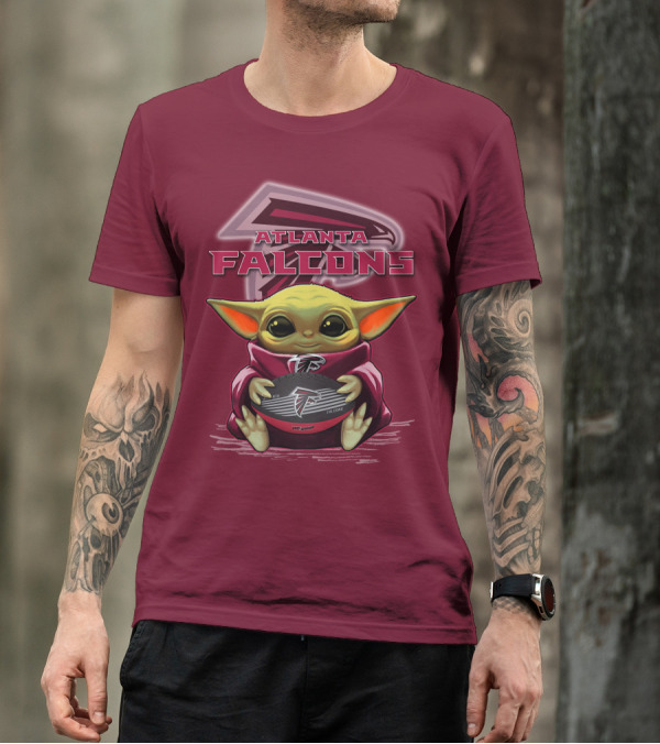 Atlanta Falcons Baby Yoda Football Fan T-Shirt