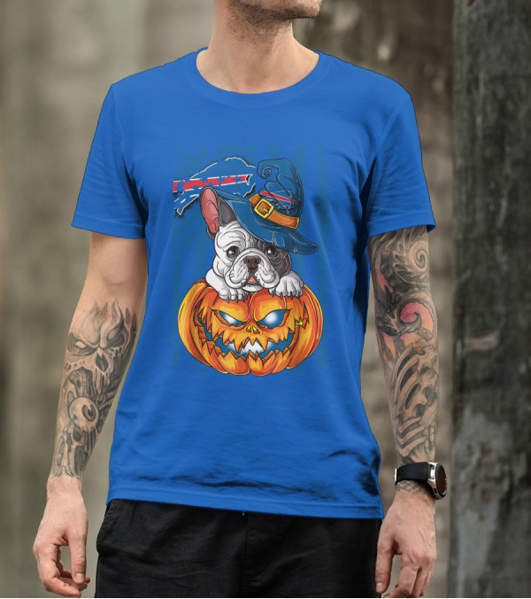 Buffalo Bills Bulldog Halloween Pumpkin T-Shirt
