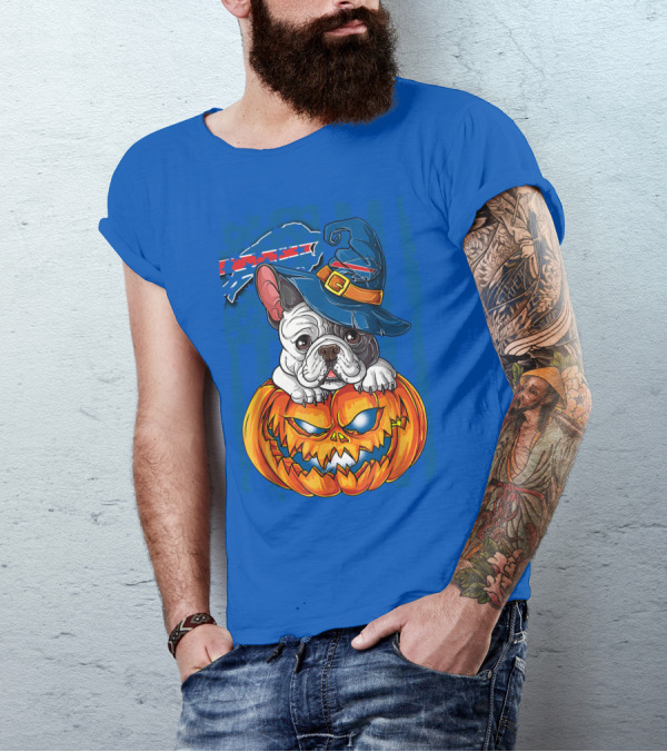 Buffalo Bills Bulldog Halloween Pumpkin T-Shirt