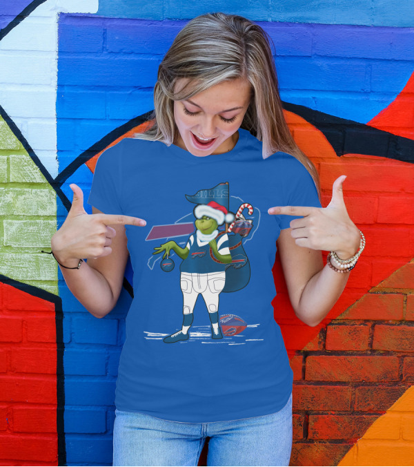 Grinchxmas Buffalo Bills Christmas Santa Football T-Shirt