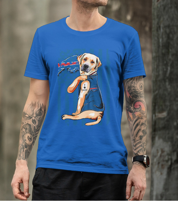 Labrador Retriever I Love Mom Buffalo Bills T-Shirt
