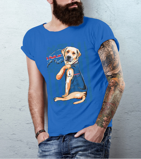 Labrador Retriever I Love Mom Buffalo Bills T-Shirt