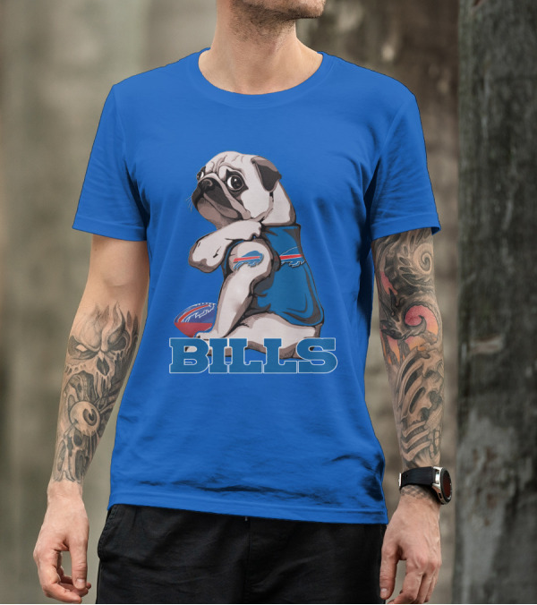 Pug Bills Football Team T-Shirt