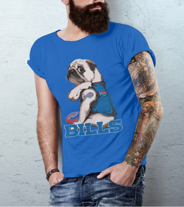 Pug Bills Football Team T-Shirt