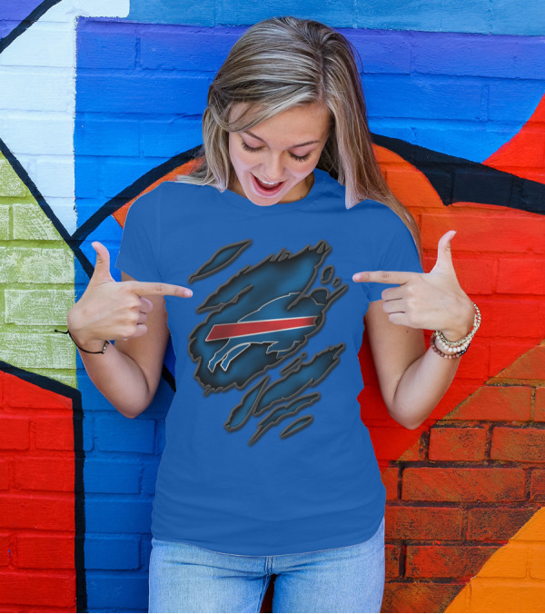 Torn Buffalo Bills Scratched T-Shirt