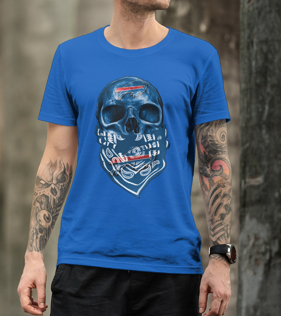 Buffalo Bills Skull With Bandana T-Shirt