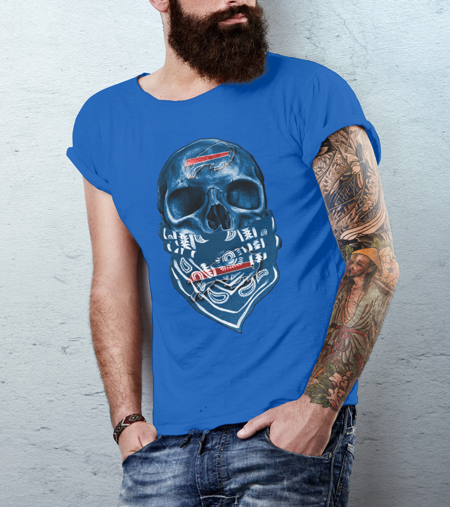 Buffalo Bills Skull With Bandana T-Shirt