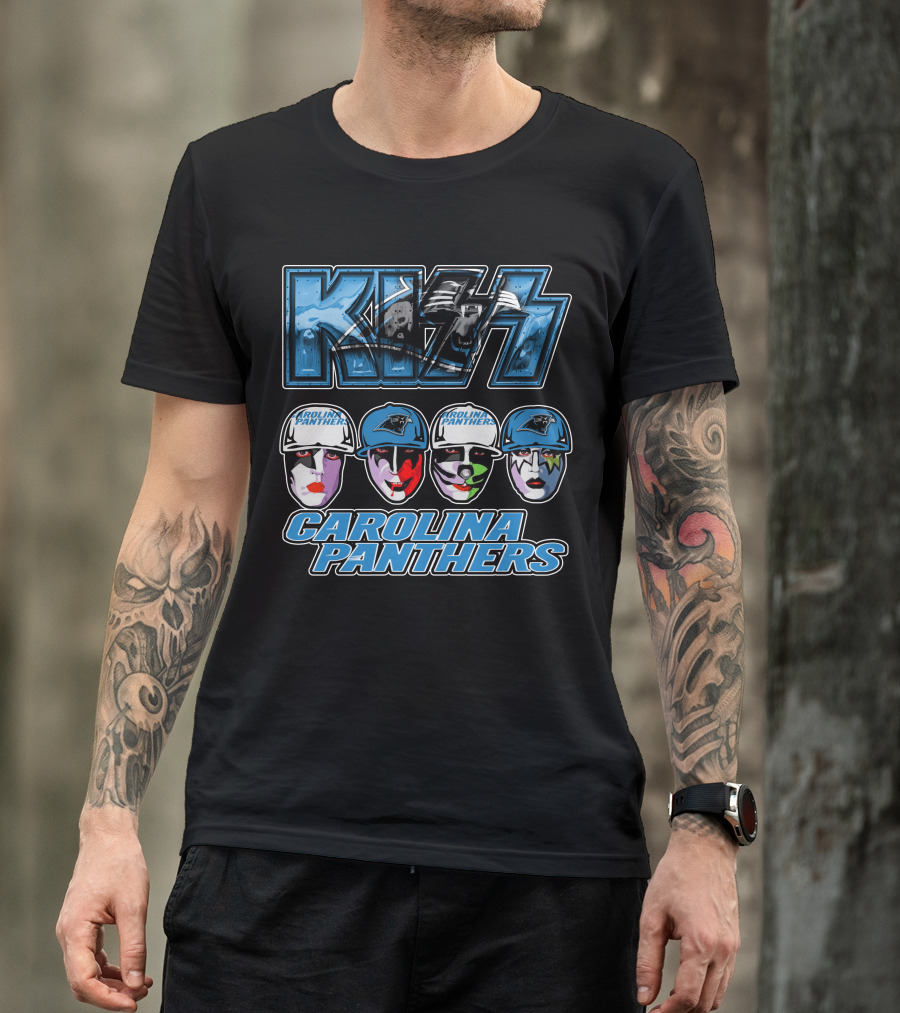 KISS Carolina Panthers Rock Band Face Paint Fan Merch T-Shirt
