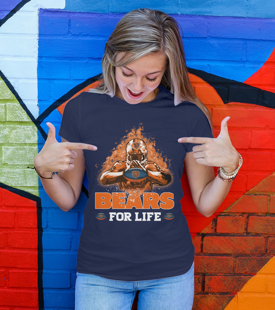 BEARS FOR LIFE CHICAGO BEARS FOOTBALL FLAMES T-Shirt