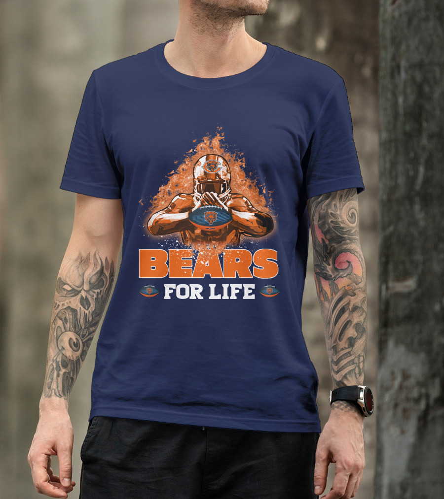 BEARS FOR LIFE CHICAGO BEARS FOOTBALL FLAMES T-Shirt