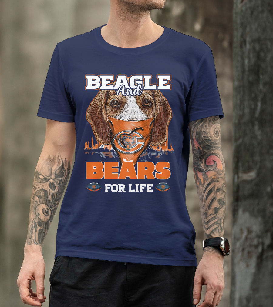 BEAGLE AND BEARS FOR LIFE CHICAGO BEARS T-Shirt