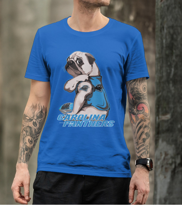 CAROLINA PANTHERS PUG WITH TEAM T-Shirt