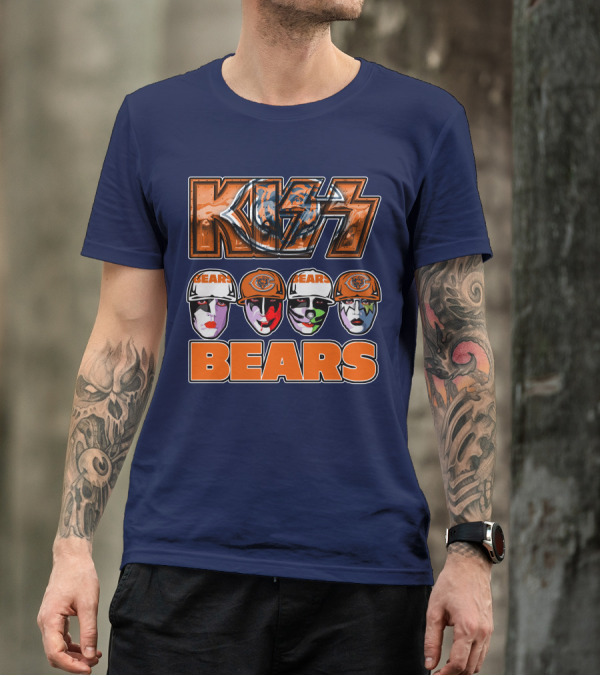 KISS Chicago Bears Facepaint Helmet T-Shirt
