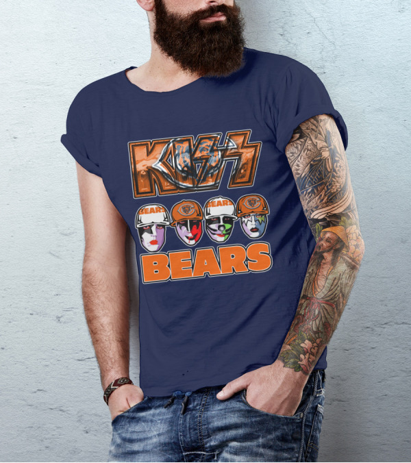 KISS Chicago Bears Facepaint Helmet T-Shirt