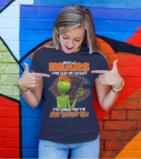Grinch Bears I Will Slap You So Hard Even Google Won't Be Able To Find You T-Shirt