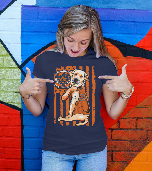 I LOVE MOM Labrador Retriever CHICAGO BEARS T-Shirt