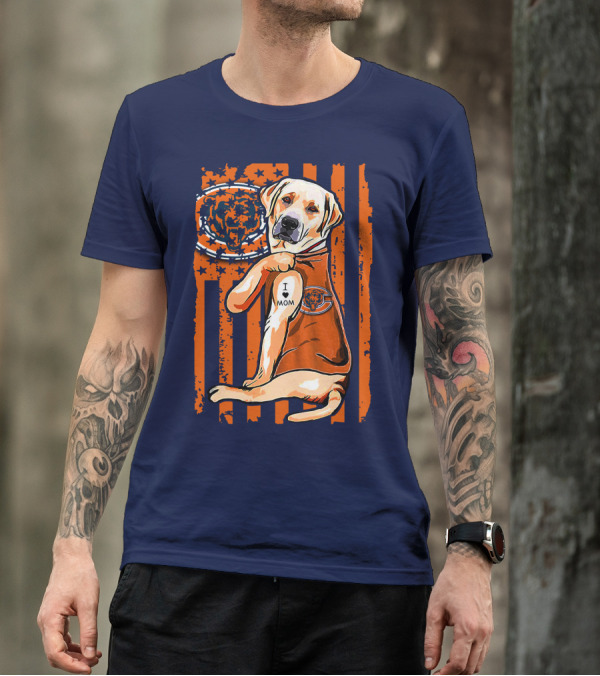 I LOVE MOM Labrador Retriever CHICAGO BEARS T-Shirt