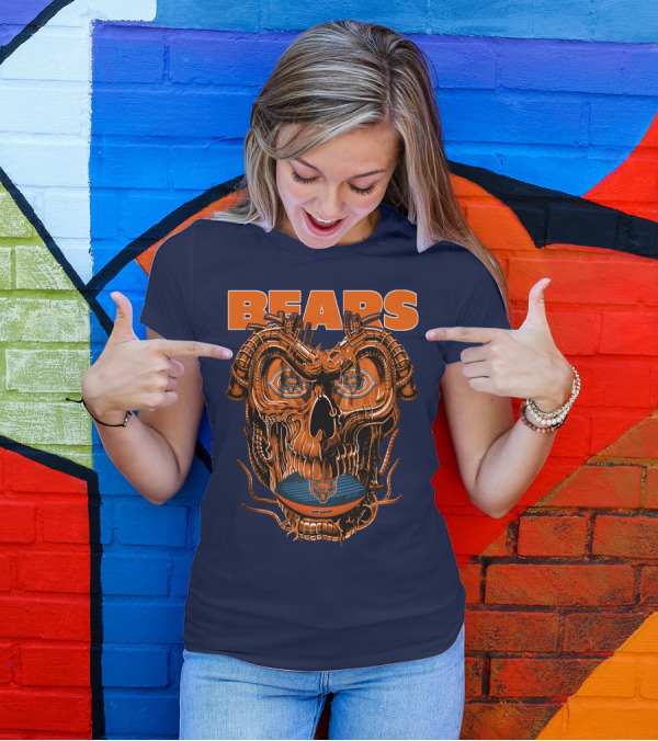 BEARS Dragonskull Football CHICAGO T-Shirt