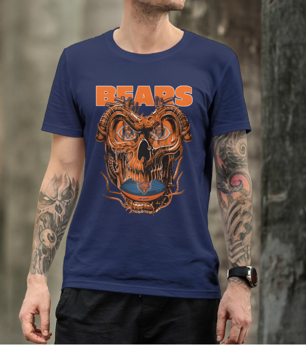 BEARS Dragonskull Football CHICAGO T-Shirt
