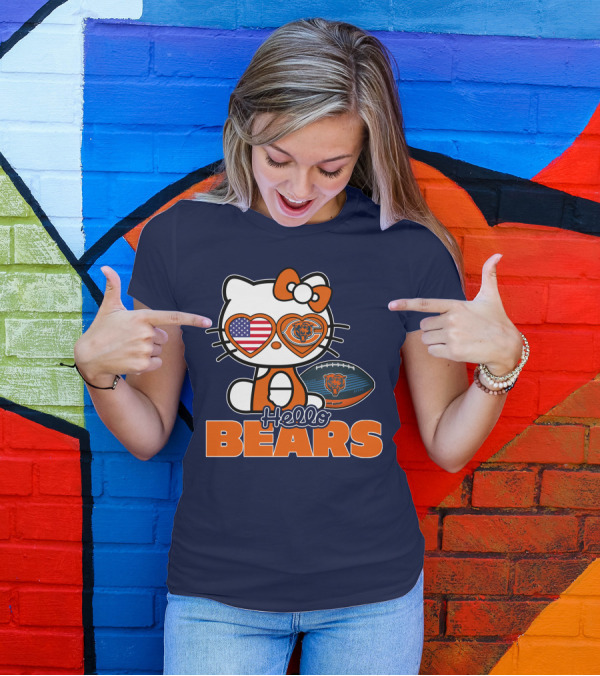 Hello Bears Hellokitty Chicago Bears Football T-Shirt