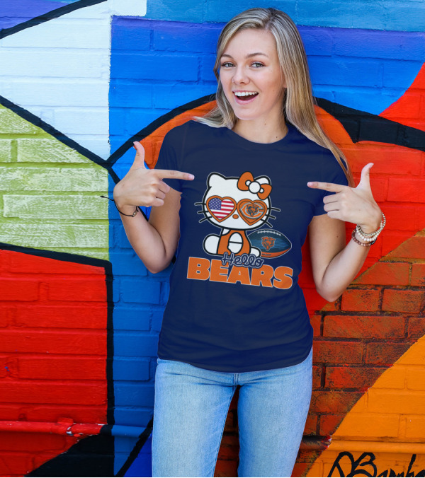 Hello Bears Hellokitty Chicago Bears Football T-Shirt