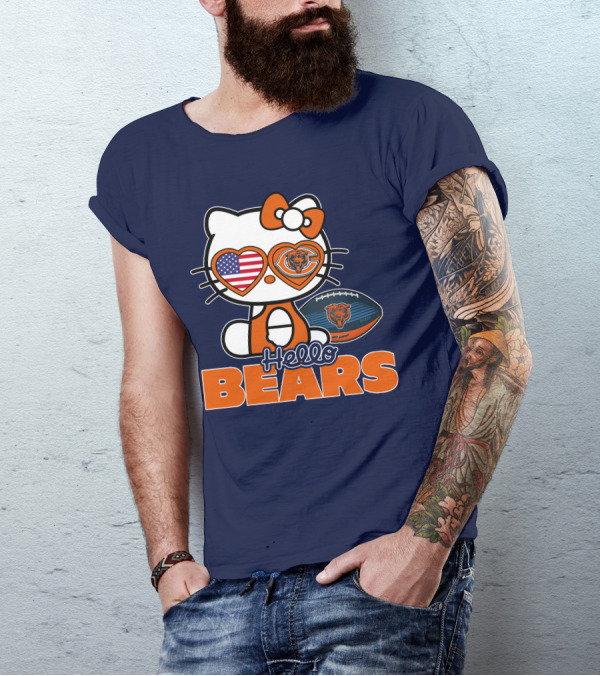 Hello Bears Hellokitty Chicago Bears Football T-Shirt