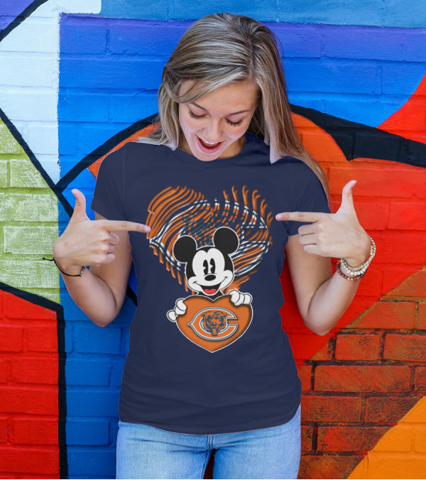 Mick Chicago Bears Heart Logo Fan T-Shirt