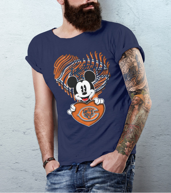 Mick Chicago Bears Heart Logo Fan T-Shirt