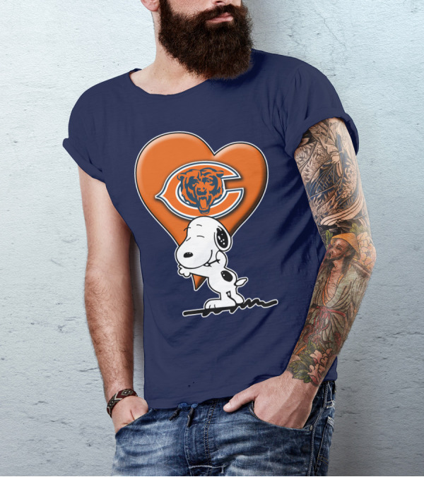 Snoopy Heart Chicago Bears NFL Fan T-Shirt