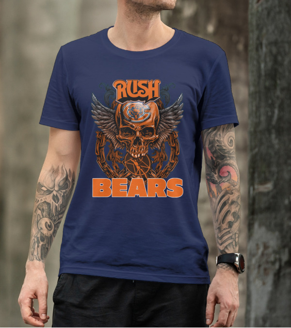Rush Chicago Bears Skull Wings Chain T-Shirt