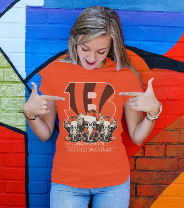 Cincinnati Bengals Xmas Elephants T-Shirt